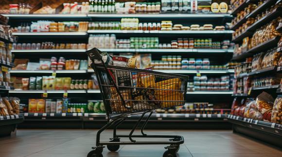 Einkaufswagen im Supermarkt